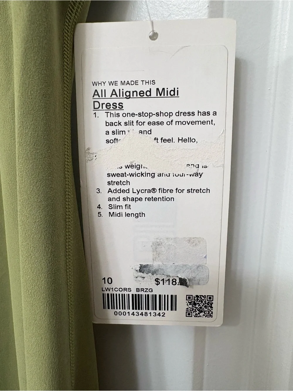 lululemon athletica Olive Green Sleeveless Midi Dress - Picture 2 of 4